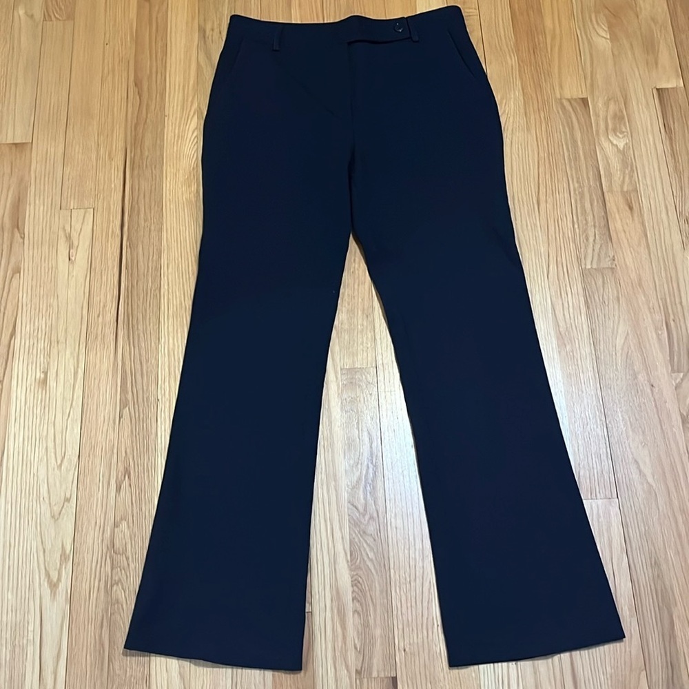 Victoria Beckham Navy Wide-Leg Trousers